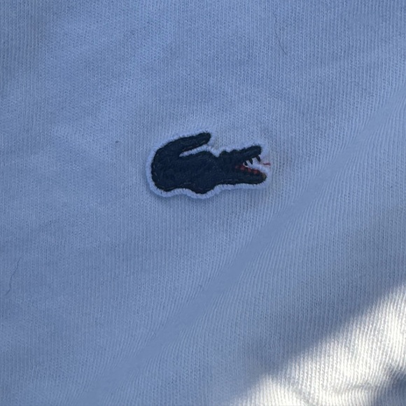 Lacoste Women’s White Henley Tee with Navy Trim - Size 40 (medium) - Picture 5 of 6